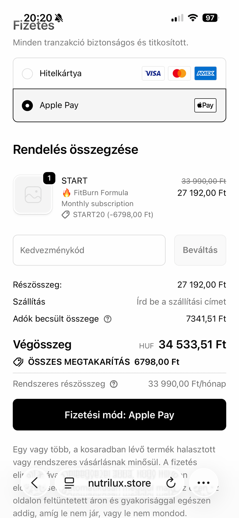 Első lépés: Előfizetsz